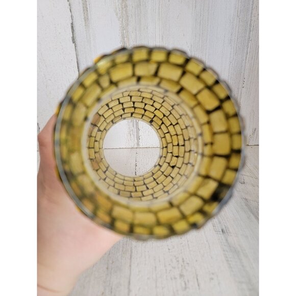 Mosaic unique glass yellow Vase home decor figure - Picture 5 of 6
